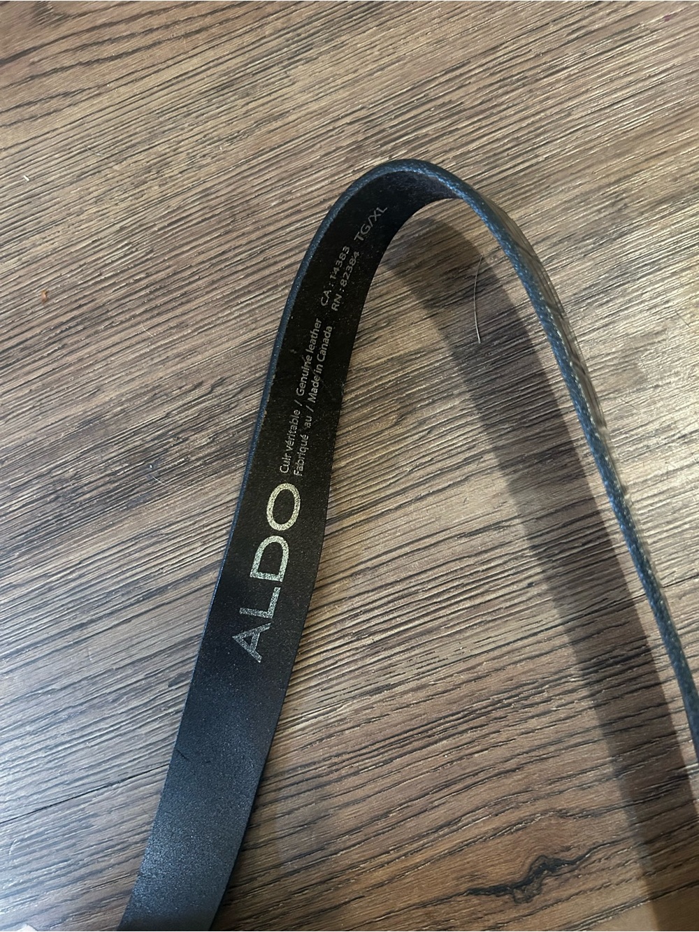 NEW Aldo black leather belt with silver buckle